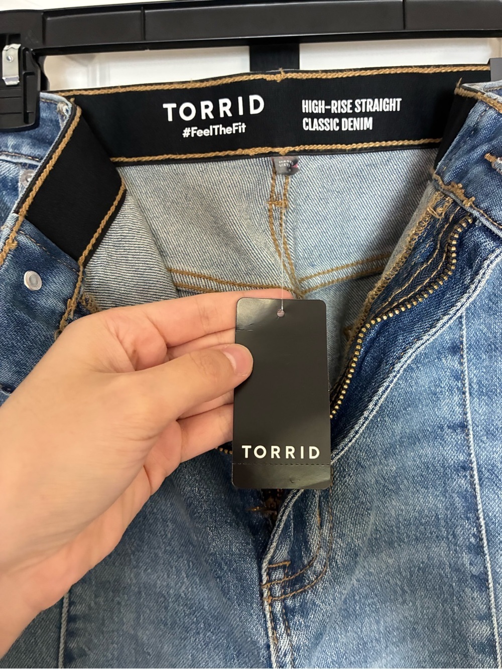 Torrid Blue High-Rise Straight Cuffed Jean Working Pockets size 22 Short NWT - Picture 9 of 15
